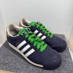 Adidas Samoa Sneakers Mens 9 Navy Green White D74377 Retro Classic 3 Stripe 2013
